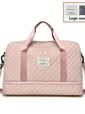 Fashion Quilted Pink Travel Duffel Bag